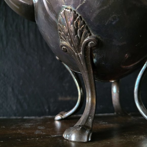 Antique WMF Germany Silverplate Teapot c.1910, Hoof Style Feet Teapot, Edwardian - Picture 6 of 12
